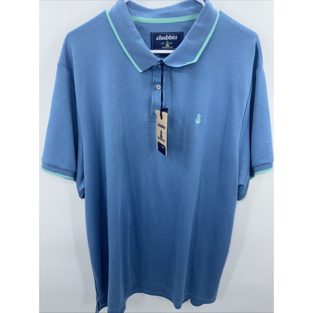 Chubbies All Purpose Polo Blue XXL New With Tag Pineapple MSRP $69.50